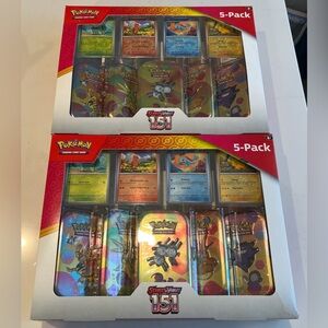 2x Pokemon 151 Costco 5-Pack Mini Tin + 4/Promo Bundle - New & Sealed!